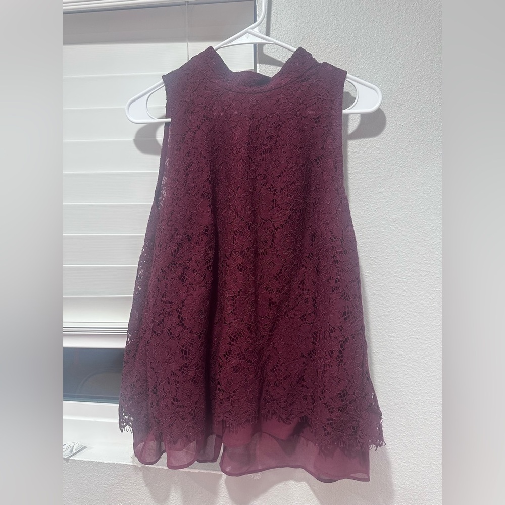Burgundy lace top